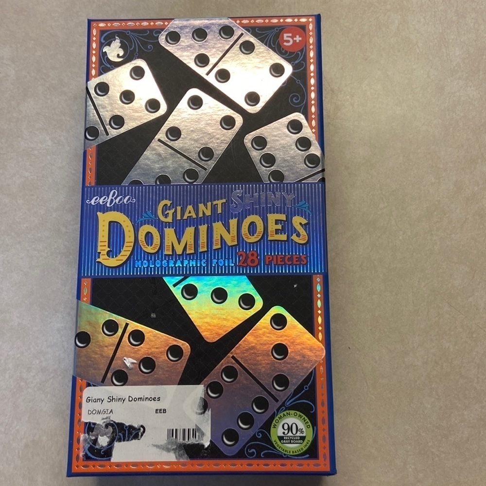 EeBoo Giant Shiny Dominoes Holographic Foil 28 Pieces